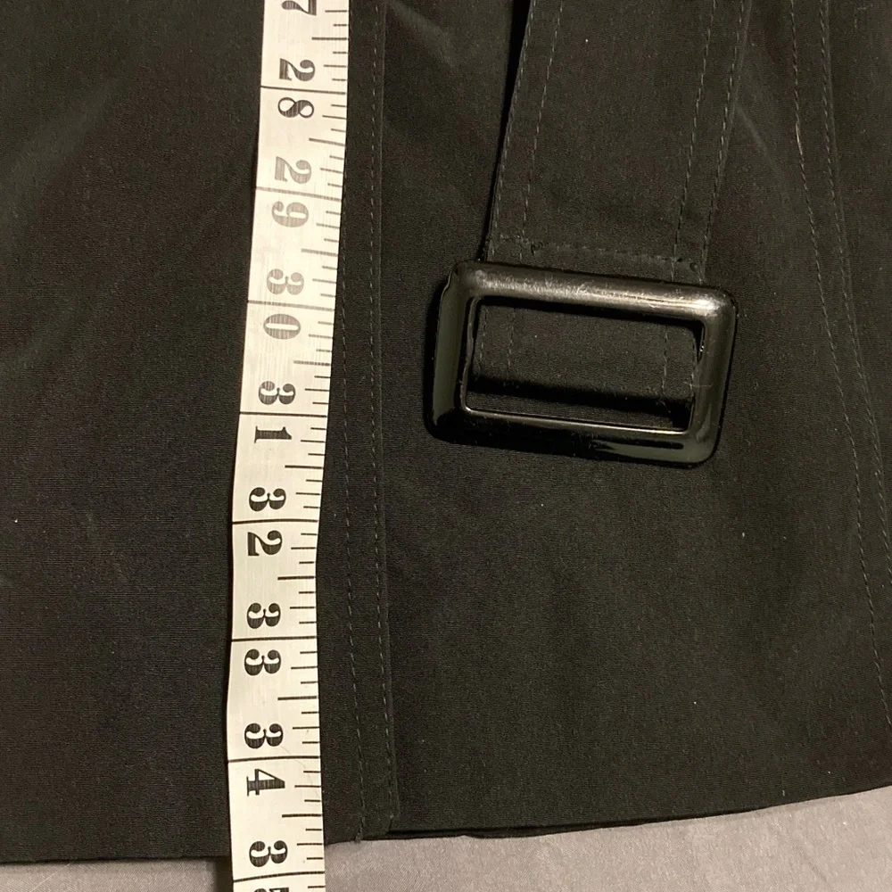 Calvin Klein Classic Black Trench Coat Small S - Picture 8 of 12